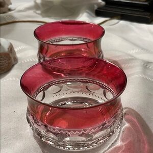Crimson Glass Votive Holders